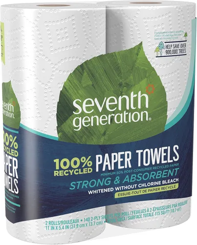Vista 9 de Seventh Generation Toallas de papel, 100% papel reciclado, 2 capas, 2 unidades (paquete de 12)