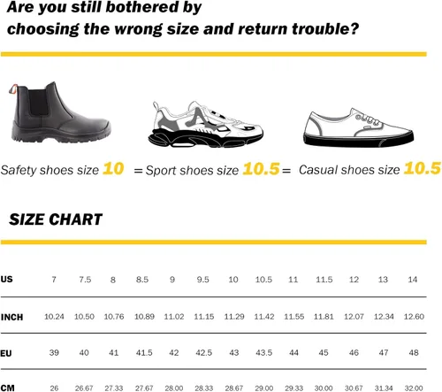 Vista 7 de Work Boots for Men, Slip On Safety Boots, Steel Toe Cap Waterproof Safety Work Shoes