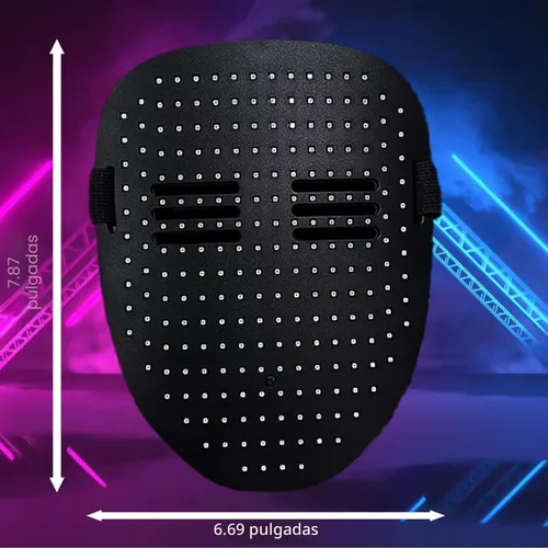 Vista 6 de JDBMAOYE Máscara LED, Máscara Iluminada con Detección de Gestos, Máscara LED para Disfraz de Halloween, Mascarada, Fiesta de Cosplay 50 patrones