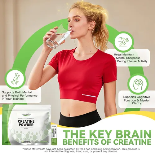 Vista 4 de Paquetes de viaje de polvo de monohidrato de creatina, 5000 mg de creatina pura micronizada para hombres y mujeres, crecimiento muscular y energía