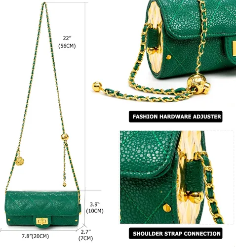 Vista 3 de Sweetovo Bolso cruzado acolchado para mujer, bolso de mano con cadena, bolso de mano, tela de caviar con bola metálica ajustable