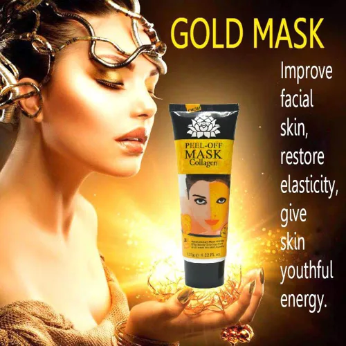 Vista 3 de AICHUN BEAUTY Máscara facial de colágeno de oro de 24 quilates, antiarrugas, cuidado de la piel, levantamiento de cara, hidratación reafirmante