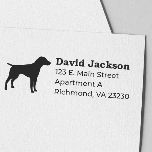 Vista 49 de Airedale Terrier Address Stamp, Custom Airedale Terrier Hand Stamp for Dog Lovers, Duo Rubber Return Address for Pet Owners