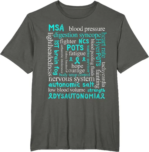 Vista 4 de Autonomic Disorders Teal Ribbon Camiseta para pacientes