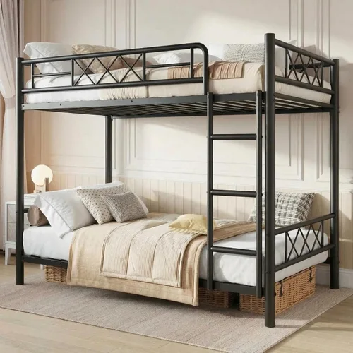 Vista 17 de Garvee Twin Size Loft Bed, Heavy Duty Metal Frame with Arched Guardrail, Flat Ladder Rung, and Steel Slat Support, No Box Spring Required, Space