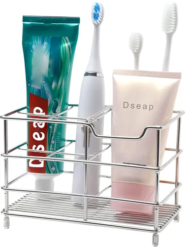 Vista 13 de Dseap - Soporte para cepillo y pasta de dientes de acero inoxidable