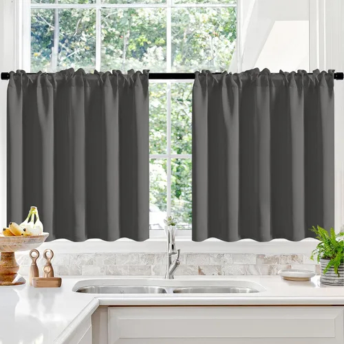 Vista 224 de Deconovo Cortinas opacas, aislamiento térmico, dobladillo para barra, reducción de ruido, certificado Oeko-TEX, cortinas de oscurecimiento