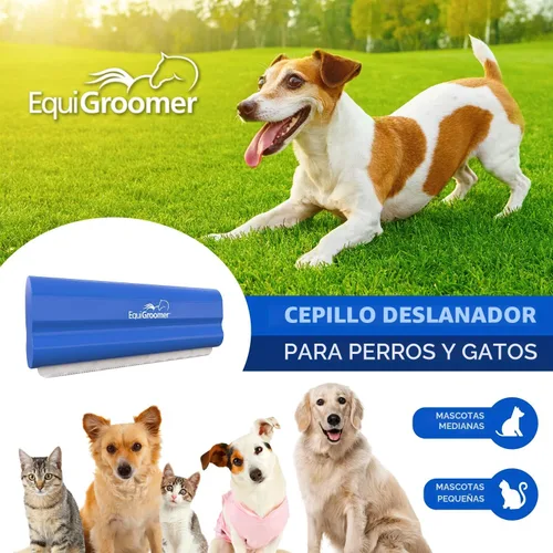 Vista 2 de EasyGroomer - Cepillo para quitar pelaje para perros y gatos, herramienta azul para mascotas grandes y pequeñas, elimina la suciedad, el pelo