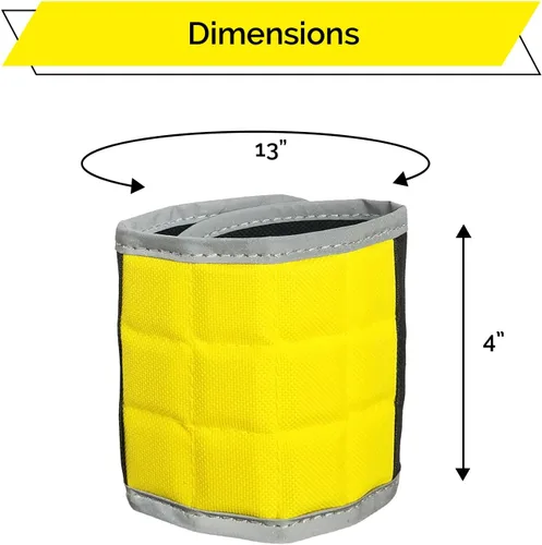 Vista 2 de Brazalete magnético para sostener herramientas, tornillos, clavos, pernos y brocas, de BYKES Regalo único.