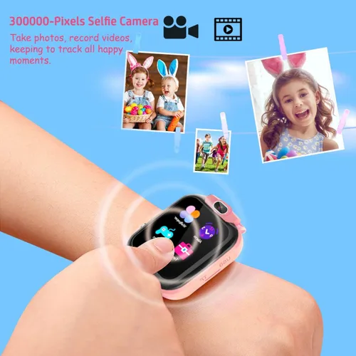 Vista 2 de CMKJ Reloj inteligente para niños con 14 juegos reloj de juguetes para niños con cámara y reproductor de MP4 pantalla táctil regalo para niñas