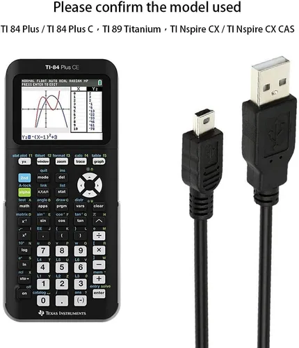 Vista 3 de Texas Instruments compatible cable USB para TI 84 Plus/Ti 84 Plus C Silver Edition, Ti 89 Titanium, Ti nSpire CX/Ti nSpire CX CAS Graficar