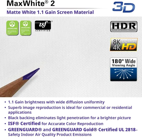 Vista 7 de Elite Screens Trípode B, 50 pulgadas 1:1, soporte plegable ligero, manual, pantalla de proyector de cine en casa, 4K / 8K Ultra HDR 3D listo