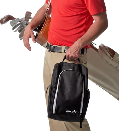 Vista 3 de Athletico Bolsa para zapatos de golf – Bolsas portadoras de zapatos con cremallera con ventilación y bolsillo exterior para calcetines, camisetas