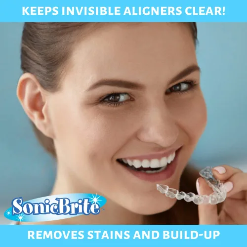 Vista 3 de Polvo de limpieza dental de alta intensidad: refresca tus dentaduras, retenedores, protectores nocturnos y alineadores, fórmula potente que elimina