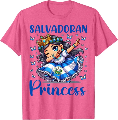 Vista 37 de Camiseta de princesa salvadoreña dabbing para niñas y niños