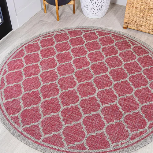Vista 44 de JONATHAN Y Tapete marroquí con diseño enrejado para interiores y exteriores, 2 x 8 pies, marrón/beige, tejido texturizado de trébol para patio