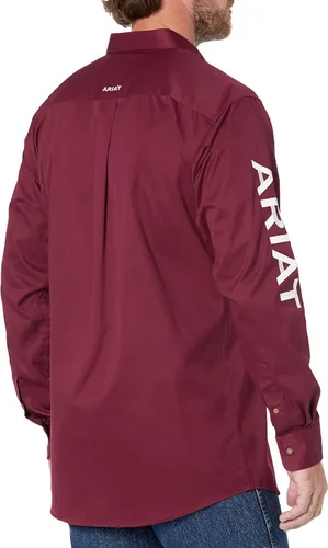 Vista 2 de ARIAT Camisa ajustada de sarga con logotipo del equipo para hombre