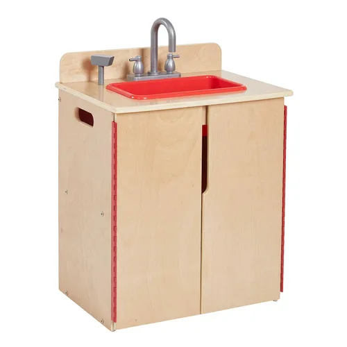 Vista 15 de ECR4Kids Fregadero de cocina para niños, de madera, nogal oscuro