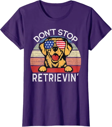 Vista 13 de Don't Stop Retrievin' Golden Retriever Dog Camiseta, Negro