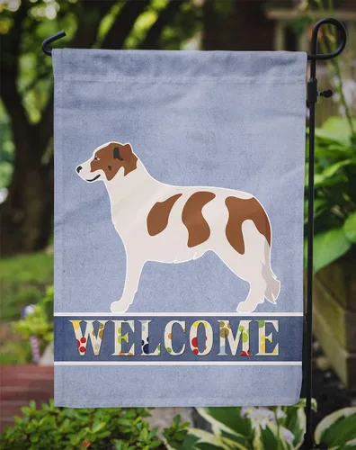 Vista 3 de Caroline's Treasures BB8334GF AIDI Bandera de jardín para perro de montaña del Atlas, bandera de buzón azul, bandera decorativa para patio exterior