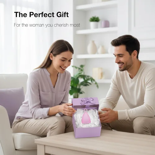 Vista 7 de Copas menstruales reutilizables, 12 horas de protección sin fugas, copas de silicona suave de grado médico, aptas para principiantes
