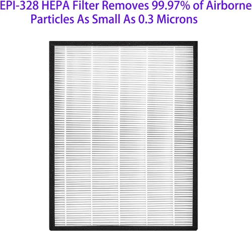 Vista 4 de Juego de 2 filtros de repuesto EPI-328 para purificador de aire COLZER EPI-328 y Domccy NS-320, filtros Hepa H13 con carbón activado de alta