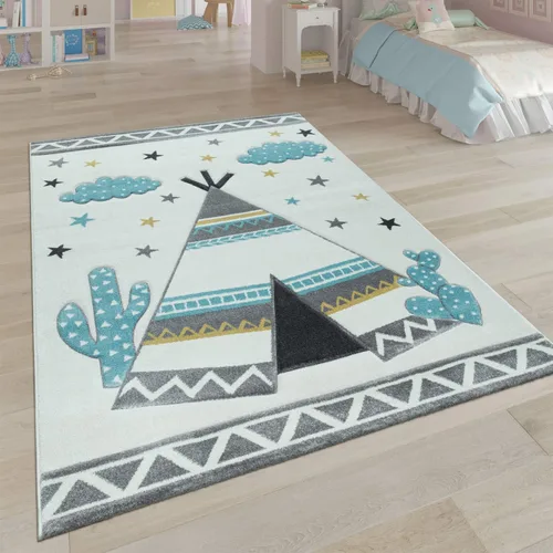 Vista 11 de Paco Home Alfombra de guardería para niños, animales de la selva, locomotora, efecto 3D, color verde crema, tamaño: 4' x 5'7" Crema-verde