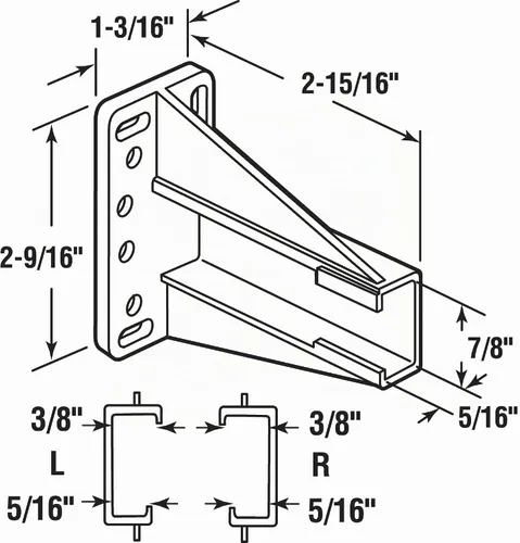 Vista 2 de Prime-Line R 7240 Soportes laterales para cajón, nailon blanco
