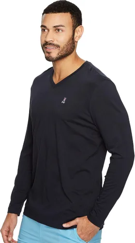 Vista 2 de Psycho Bunny Camiseta de manga larga con cuello en V para hombre