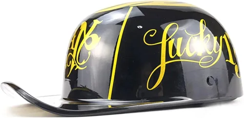 Vista 7 de Gorra de béisbol retro, casco de apertura de moda, medio casco de motocicleta, adecuado para hombres y mujeres adultos, para ayudar a los cruceros a