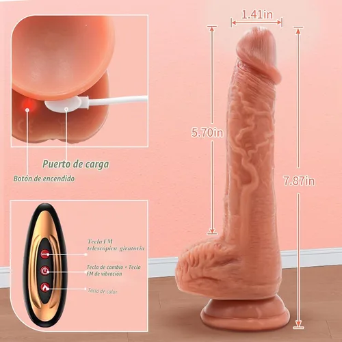 Vista 3 de Dilbo - Juguete realista de silicona para mujer, con control remoto para jugar con manos libres (7.87 pulgadas, 19)