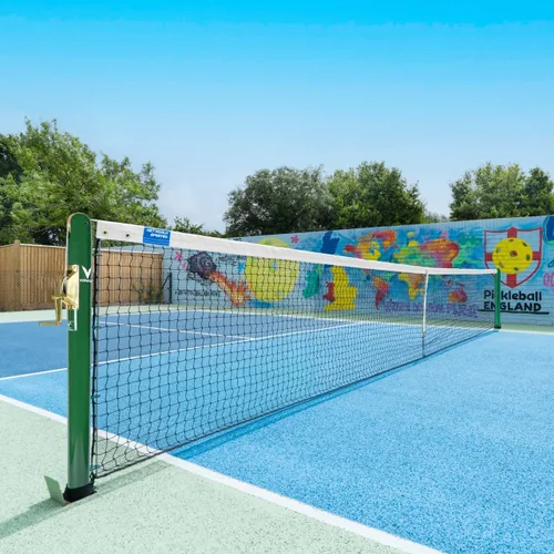 Vista 9 de Vermont Postes de pickleball Tamaño reglamentario, postes de acero resistentes a la intemperie con enchufes de tierra opcionales, solo postes