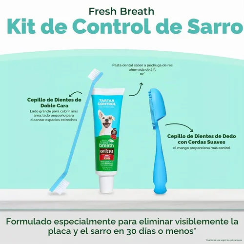 Vista 3 de TropiClean Kit de cuidado bucal de aliento fresco, cepillo de dientes