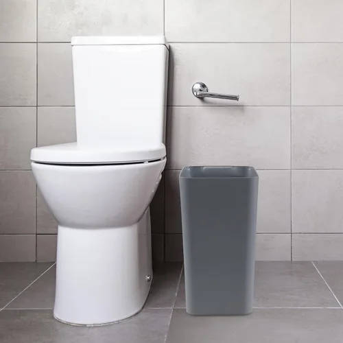 Vista 5 de Xyskin - Paquete de 3 basureros de plástico, contenedor de basura de 4.5 galones Cubo de basura gris, cubo de basura duradero para baño