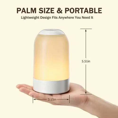 Vista 9 de Luz nocturna táctil de mesita de noche, luz nocturna de guardería para bebés para niños y adultos, luz de huevo con temporizador, lámpara de mesa