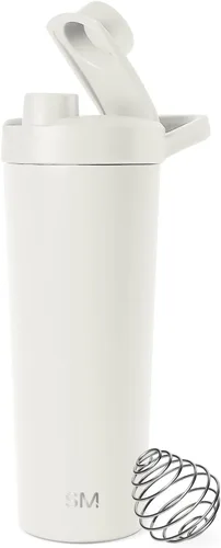 Vista 10 de Simple Modern - Botella agitadora de acero inoxidable con bola de 24 onzas Taza metálica aislada para mezclas de proteínas, batidos y Negro