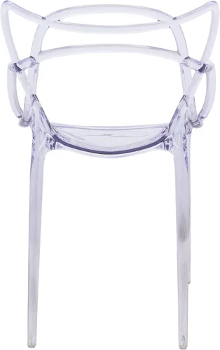 Vista 5 de LeisureMod Milan - Silla moderna con diseño de alambre, transparente