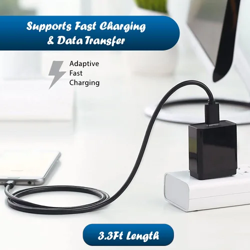 Vista 3 de [Paquete de 12 cables micro USB a granel – 1 M/3.3 pies de carga, sincronización de datos rápida micro USB a USB A cable para Samsung Galaxy S7 S6