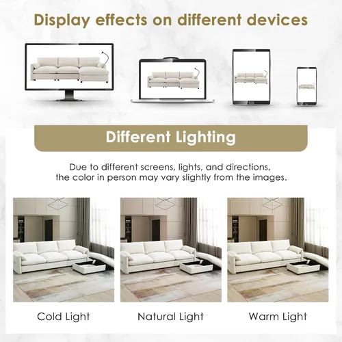 Vista 50 de Moderno sofá modular en forma de U con almohadas para la cintura, sofá cama con diván, sofá tapizado simétrico de felpilla de 6 asientos para sala