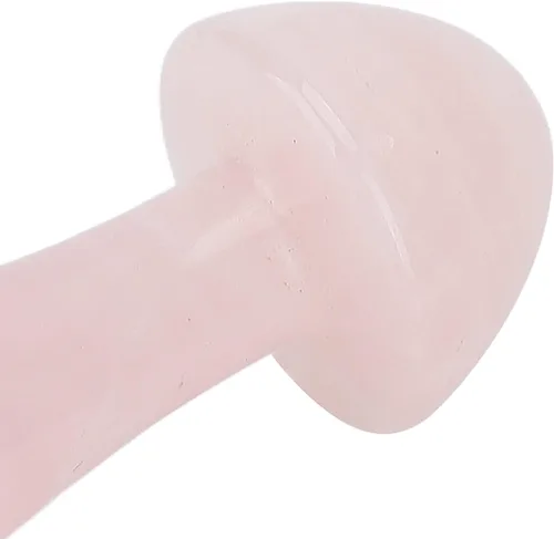 Vista 7 de Masajeador en forma de hongo, práctico y versátil, relajante, piedras de masaje Gua Sha, profesional para mujeres, para espalda, cuarzo rosa