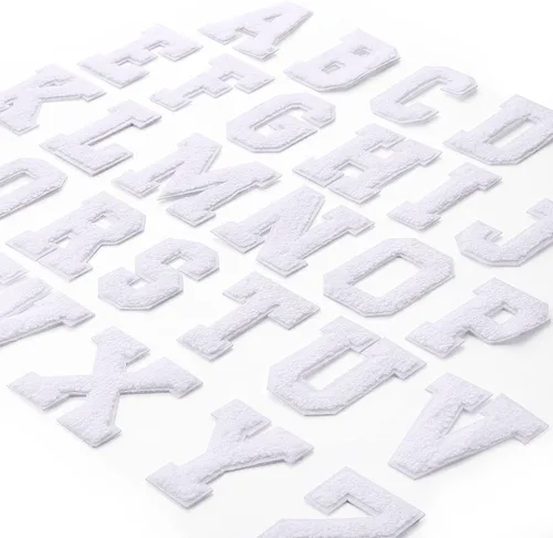Vista 12 de Waydress 26 parches de felpilla para planchar con letras del alfabeto de la A a la Z, para coser de 2.8 pulgadas, para suministros de bricolaje