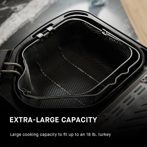 Vista 6 de Masterbuilt Freidora eléctrica de pavo 3 en 1 XL de 10 litros más combinación de caldera y vaporera con cesta de drenaje y cable de seguridad