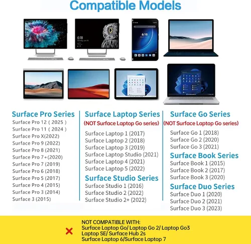 Vista 2 de Lápiz capacitivo para Microsoft Surface, JvKzaen Lápiz delgado para Surface con 4096 niveles de presión, batería de larga duración de 66H, carga