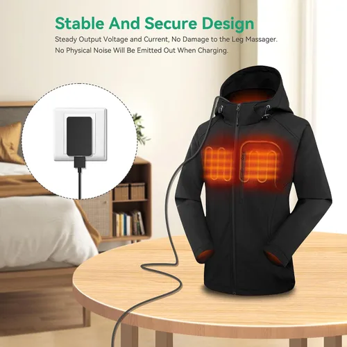 Vista 3 de Cargador dual DC compatible con guantes calefactados de 8.4 V, calcetines y batería recargable