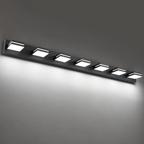 Vista 69 de SineRise - Moderna lámpara LED para tocador de baño (2 luces, 39.4 cm, regulable), iluminación de pared de baño moderna de acrílico cepillado sobre