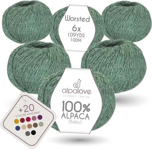 Vista 38 de Set de Lana Abultada (6 x 50 g) Súper Suave de Alpaca Bebé para Tejer Antracita 300 Metros