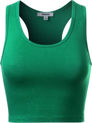 Vista 2 de MixMatchy Camiseta sin mangas básica de algodón con espalda cruzada para mujer
