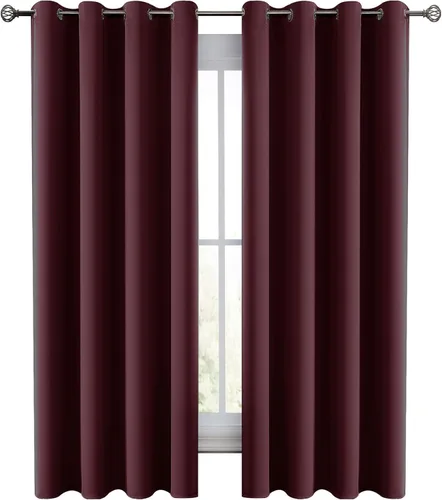 Vista 34 de LUX Décor - Juego de 2 paneles de cortinas opacas de alta calidad de 63 pulgadas de largo, cortinas de oscurecimiento de habitación con aislamiento