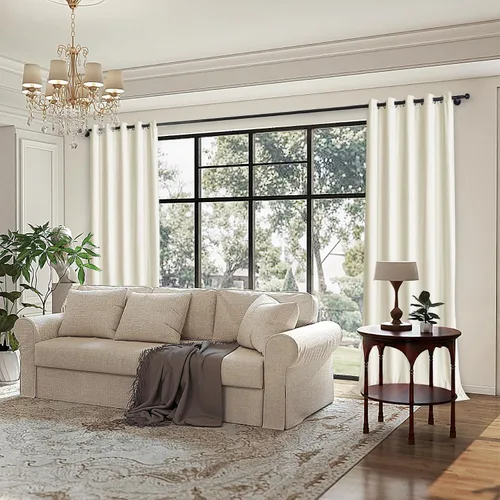Vista 2 de Frelement Cortinas de terciopelo de felpa para sala de estar, dormitorio, cortinas de oscurecimiento de habitación, cortinas con ojales en la parte
