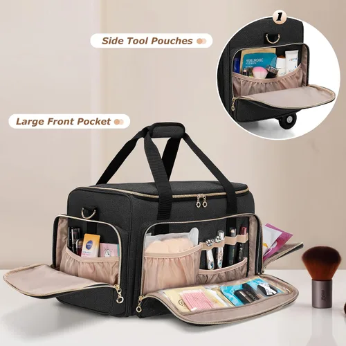 Vista 4 de LUXJA Almacenamiento Cosmético Rodante, Negro
